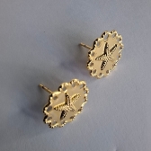Brinco  Estrela do Mar Trabalhado Banhado em Ouro 18k - Dourado