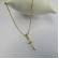 Colar Pingente Cruz com Detalhe de Zircônia Banhado em Ouro 18k - Dourado