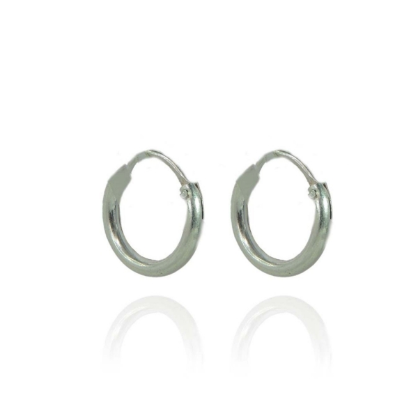 Brinco Argolinha Lisa 2x10 em Prata 925 - Prateado