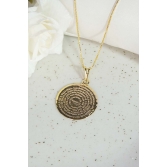 Colar Medalha Pai Nosso Banhado em Ouro 18k - Dourado