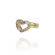 Piercing Fake Com Coração de Zircônias Coloridas Banhado em Ouro 18k - Dourado