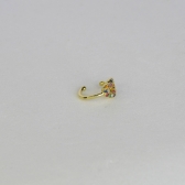 Piercing Fake Com Coração de Zircônias Coloridas Banhado em Ouro 18k - Dourado