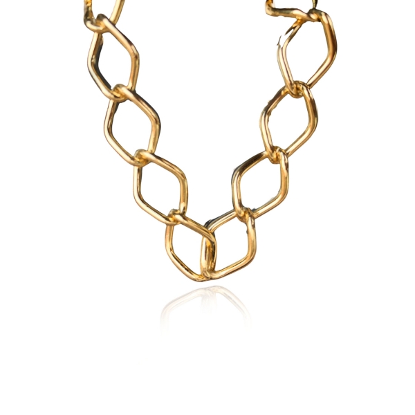 Pulseira Elo Losango Com Fecho Boia Banhado em Ouro 18k - Dourado