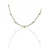 Colar Corrente Americana com Pérolas Banhado em Ouro 18k - Dourado