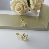 Brinco Estrela Grande com Zircônia Banhado em Ouro 18k - Dourado