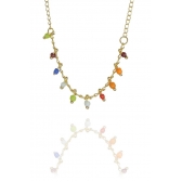 Pulseira Infantil de Pedrinhas Coloridas Banhado a Ouro 18k - Dourado