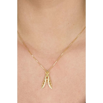 Colar Nossa Senhora Com Zircônias Brancas Banhado em Ouro 18k