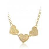 Pulseira com Chapa de Coração Banhado em Ouro 18k - Dourado