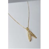 Colar Nossa Senhora Com Zircônias Brancas Banhado em Ouro 18k - Dourado