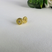 Brinco Círculo Pequeno Com Zircônia Central Banhado em Ouro 18k - Dourado