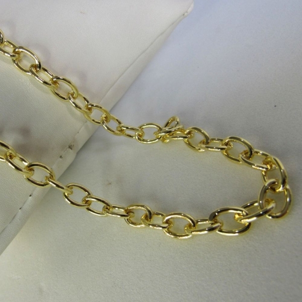 Choker Corrente Com Elos Ovalados Banhado em Ouro 18k - Dourado