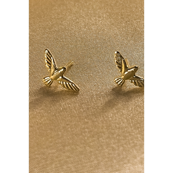 Brinco Pequeno de Espirito Santo Banhado em Ouro 18k - Dourado