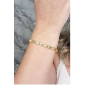 Pulseira Coração e Pérola - Dourado