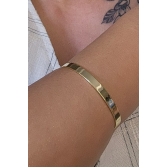 Bracelete Liso Largo Banhado em Ouro 18k - Dourado
