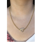 Colar com Corrente Dourada e Fecho de Coração Banhado em Ouro 18k - Dourado