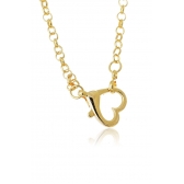 Colar com Corrente Dourada e Fecho de Coração Banhado em Ouro 18k - Dourado