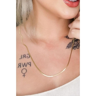 Colar com Corrente Fita Banhado em Ouro 18k