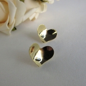 Brinco Coração Oval Banhado em Ouro 18k - Dourado