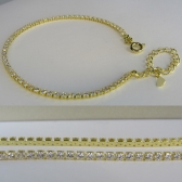 Pulseira Em Corrente De Zircônias Banhado em Ouro 18k - Dourado