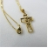 Colar com Pingente de Cruz e Face de Jesus Banhado em Ouro 18k - Dourado