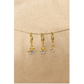 Trio Argolinha Estrelinha de Zircônia Banhado em Ouro 18k - Dourado