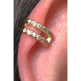 Piercing Fake Vazado com Zircônia Banhado em Ouro 18k