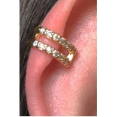 Piercing Fake Vazado com Zircônia Banhado em Ouro 18k - Dourado