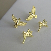 Brinco Duo com Brincos Religiosos Banhado em Ouro 18k - Dourado