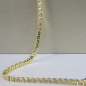 Pulseira Em Corrente De Zircônias Banhado em Ouro 18k - Dourado