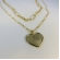 Colar Duplo com Coração Banhado em Ouro 18k - Dourado