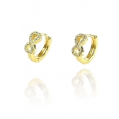Brinco Argolinha Infinito Com Micro Zircônia Banhado em Ouro 18k - Dourado