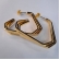 Brinco Argola Três Triangulos Banhado em Ouro 18k - Dourado