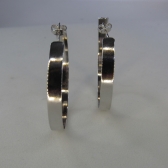 Brinco Argola Grande Grossa Clássica Banhado em Ródio Branco - Branco