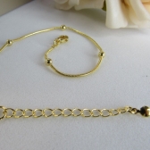 Pulseira Corrente Lisa com Bolinhas Banhado em Ouro 18k - Dourado