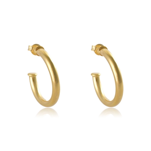 Brinco Argola Grossa Pequena Banhado em Ouro 18k - Dourado