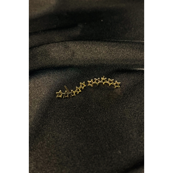 Brinco Ear Cuff Estrelas Pequenas Banhado em Ouro 18k - Dourado