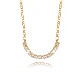 Pulseira Elos Redondos Com Faixa de Zircônia Banhado em Ouro 18k - Dourado