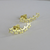 Brinco Ear Cuff Estrelas Pequenas Banhado em Ouro 18k - Dourado