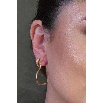 Brinco Argola em Forma de Coração Banhado em Ouro 18k