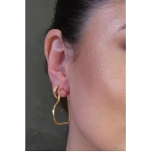 Brinco Argola em Forma de Coração Banhado em Ouro 18k - Dourado