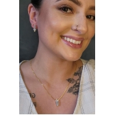 Conjunto Trapézio em Zircônia - Dourado