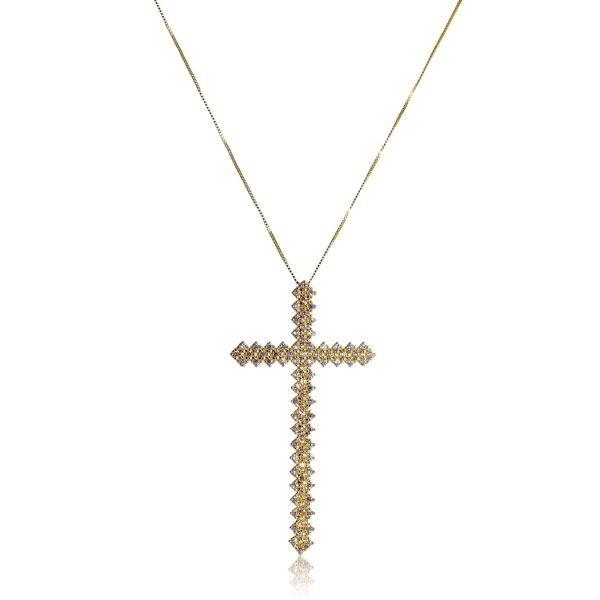 Colar com Cruz Banhado em Ouro 18k - Dourado
