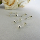 Trio de Brincos Bolinha em Prata 925 - Prateado