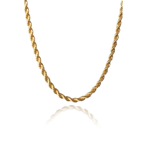 Pulseira Cordão Baiano 3,0 Banhado em Ouro 18k - Dourado