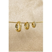Trio de Argolinhas Com Zirconia Banhado em Ouro 18k - Dourado