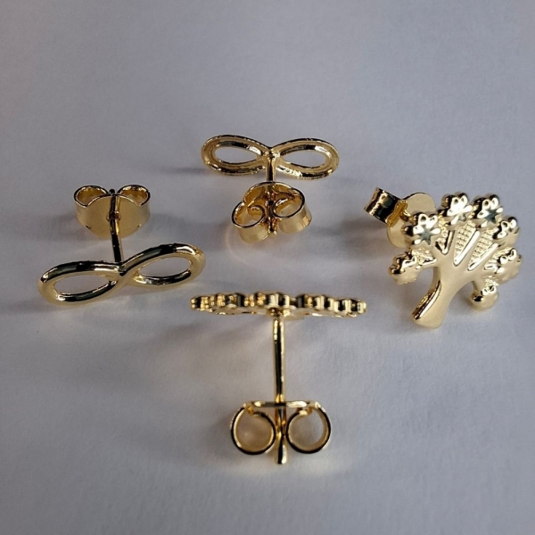 Duo Arvore Da Vida E Infinito Banhado em Ouro 18k - Dourado