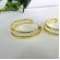 Brinco Argola Media Dupla Vazada Banhado em Ouro 18k - Dourado