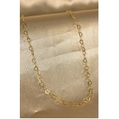 Colar de Corrente com Elos em Coração Banhado em Ouro 18k - Dourado