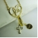 Colar com Pingente da Fé, Da Paz E Da Gratidão Banhado em Ouro 18k - Dourado