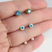 Trio de Olho Grego Banhado em Ouro 18k - Dourado